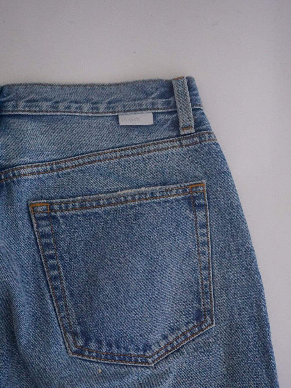 Boyish Gilda Light Wash Toby High Rise Straight Leg Jeans Button Fly Denim 27 - Picture 14 of 15